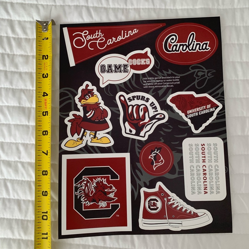 South Carolina Gamecocks 10 Stickers Decal USC Red Black Laptop Car Water Bottle - Picture 10 of 10
